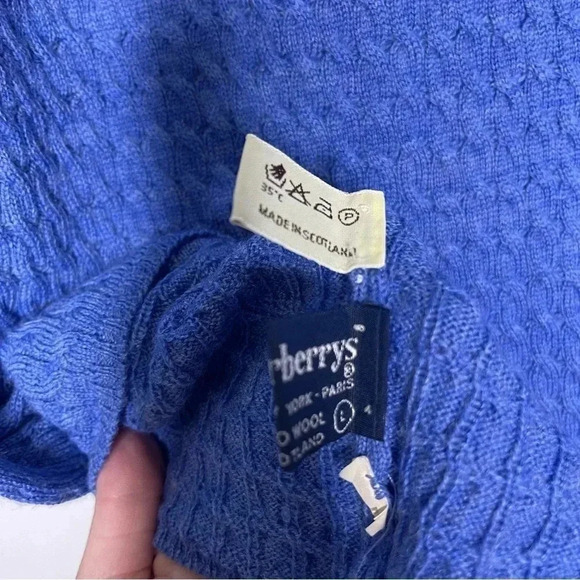 Burberry Wool Mock Neck Cable Sweater Size Large - Picture 6 of 7